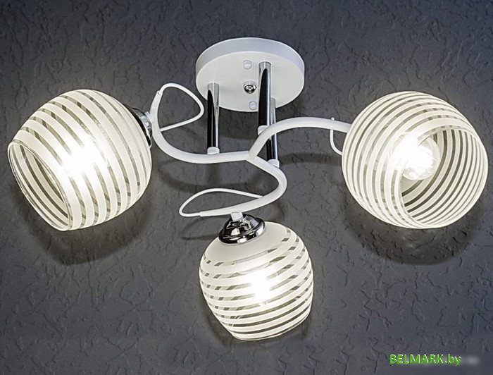 Люстра средней высоты Aitin Pro НПБ 02-3x60-101 C1726/3 (белый/хром) - фото2