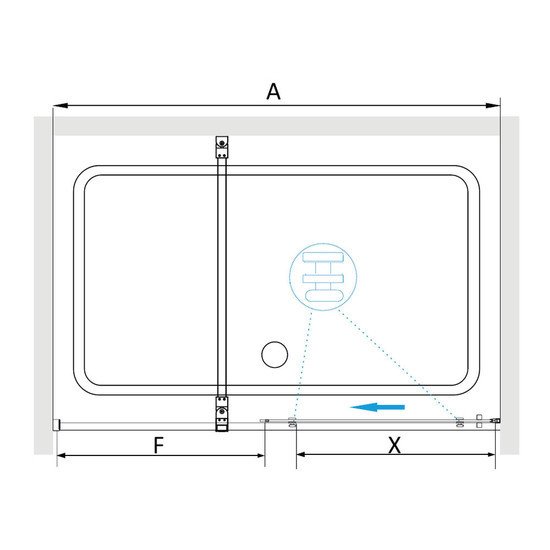 Душевая дверь RGW TO-18B 41071810-14 100 (черный/прозрачное стекло) - фото2
