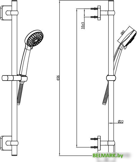 Душевой гарнитур IDDIS Bild BIL3F65I16 - фото2