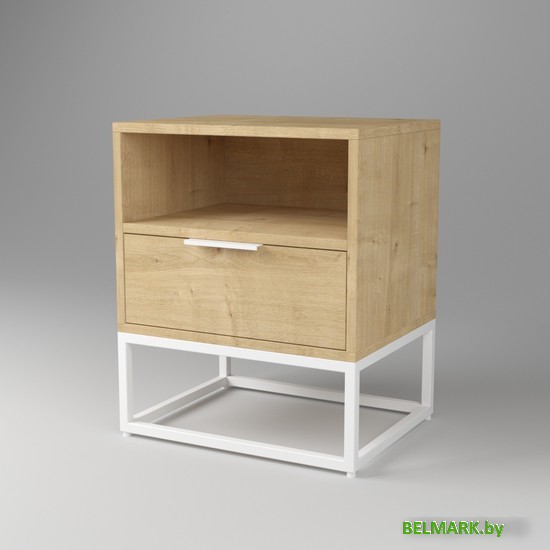 Тумба Дабер 003 ТП3.0.1.14 (белый/дуб гамильтон натуральный) - фото