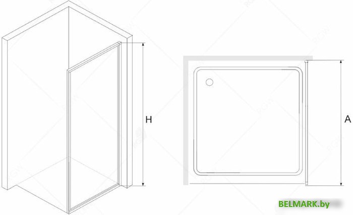 Душевая стенка RGW Z-02B 80 (черный/прозрачное стекло) - фото2
