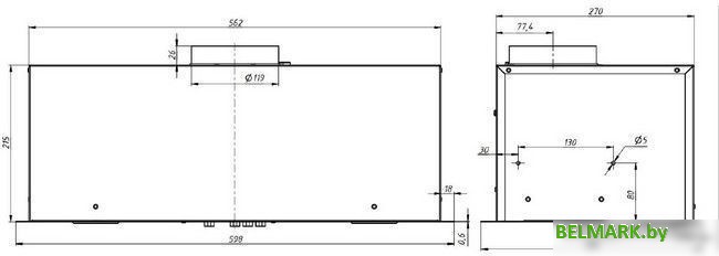 Кухонная вытяжка Elikor Cube 60П-650 229363 (черный) - фото2