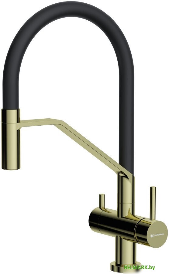 Смеситель Omoikiri Akeno-LG (светлое золото/черный) - фото