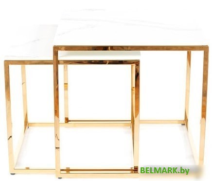 Журнальный столик Signal Gloria (эффект белого мрамора/золотой) - фото