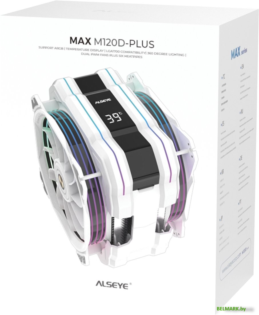 Кулер для процессора ALSEYE M120D W Plus (белый) - фото2