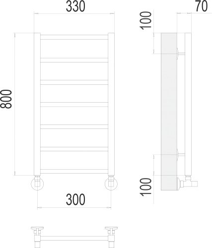 Полотенцесушитель TERMINUS Классик П8 500х800 нп 500 - фото2