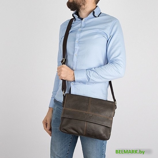 Сумка через плечо Poshete 196-1265-6-DBW (коричневый) - фото2