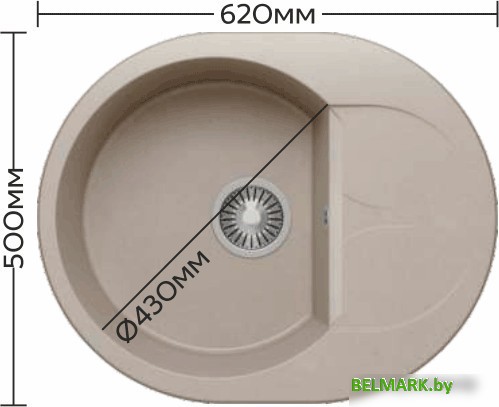 Кухонная мойка Polygran Atol-620 (черный 16) - фото2
