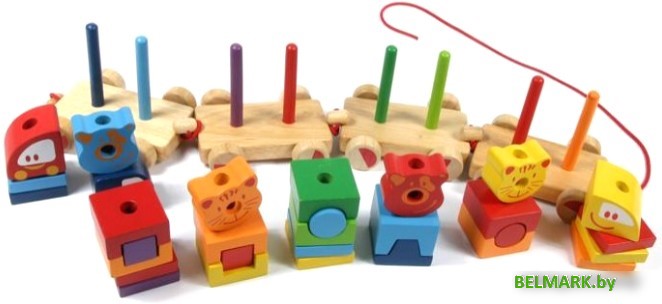 Пирамидка Djeco Пирамидка-паровозик Мой маленький поезд 06315 - фото