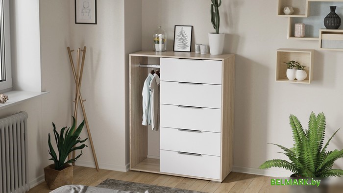 Комод Трия Нуар комбинированный тип 1 (дуб сонома/белый ясень) - фото2