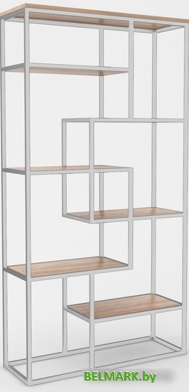 Стеллаж Hype Mebel Зиг-Заг-2 100x170 (белый/дуб галифакс натуральный) - фото