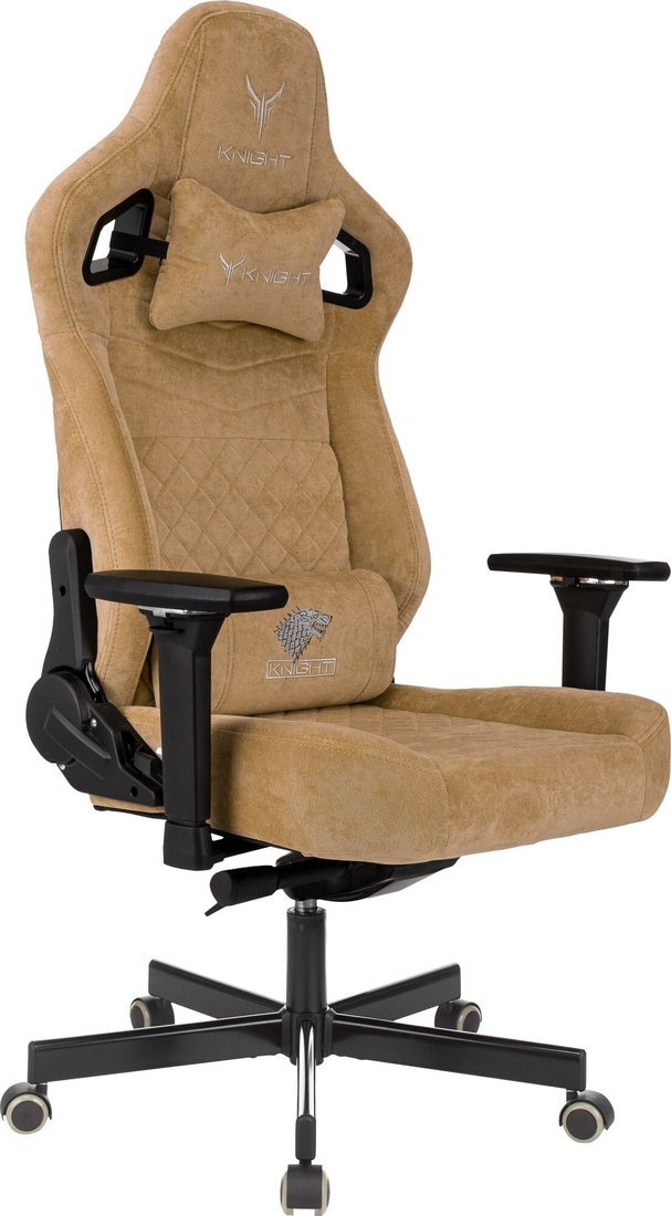 Игровое (геймерское) кресло Knight Hunter (горчичный Velvet 73) - фото