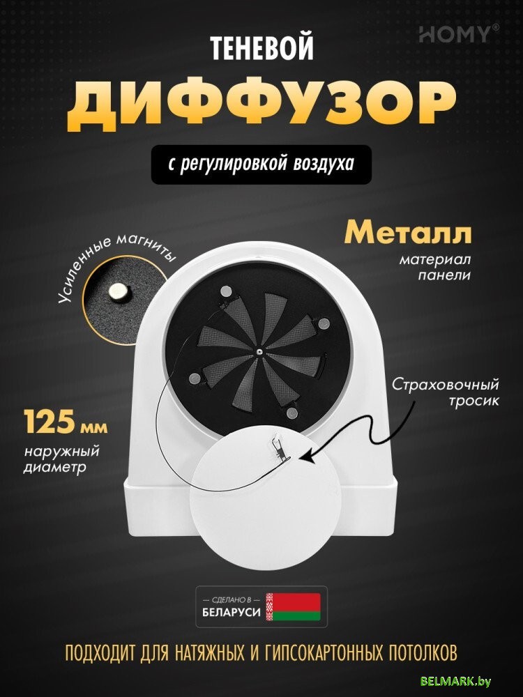 Вентиляционная решетка HOMY AO125WR - фото