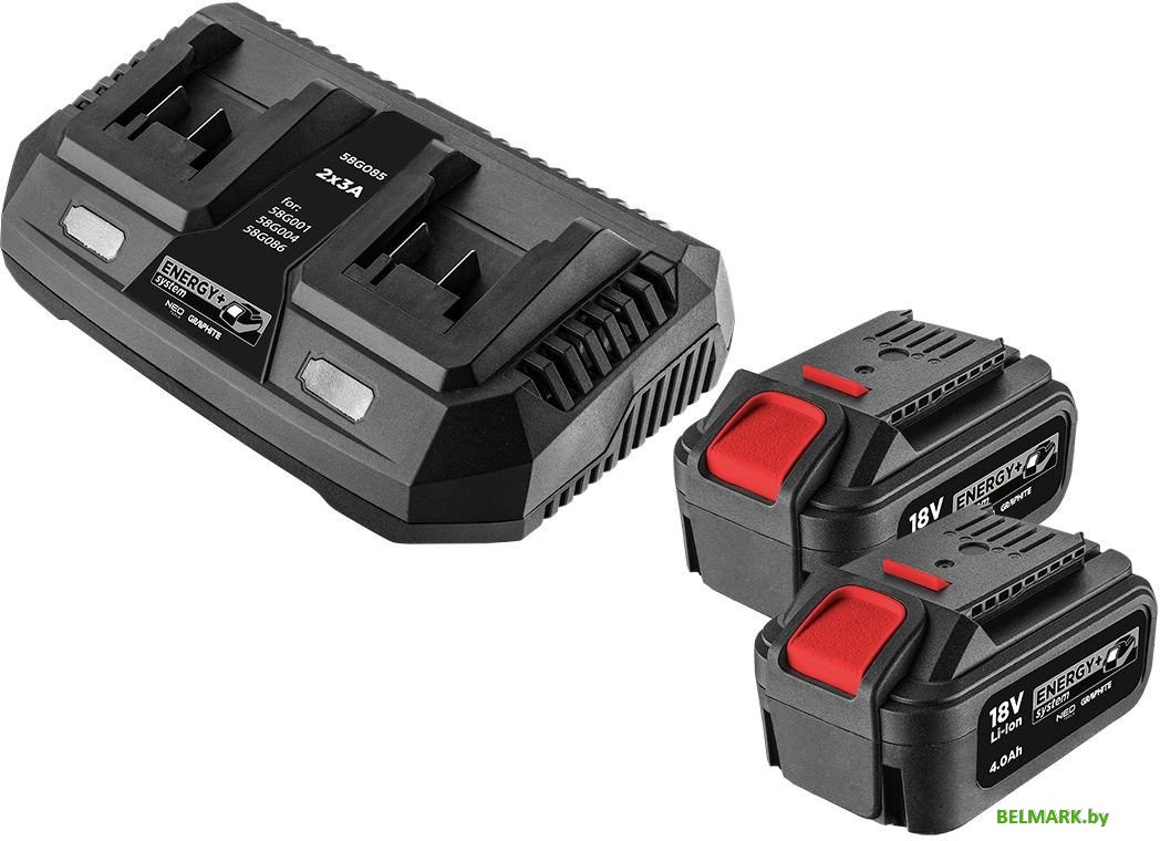 Аккумулятор с зарядным устройством GRAPHITE 58GE134 (18В/4 Ah + 18В) - фото