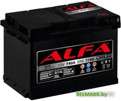 Автомобильный аккумулятор ALFA Hybrid 77 R (77 А·ч) - фото