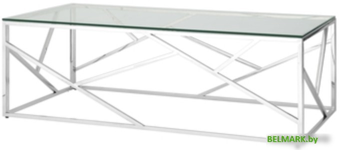 Журнальный столик Stool Group Арт Деко 120x60 ECT-015 (прозрачное стекло/сталь серебристый) - фото