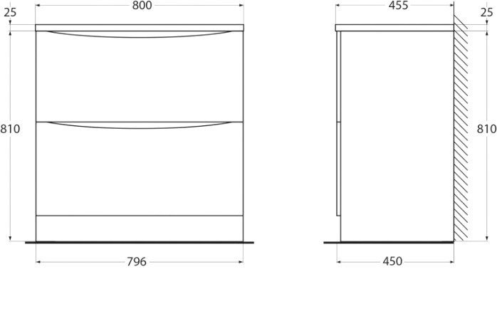 BelBagno Тумба под умывальник Acqua-800-2C-PIA-BL (bianco lucido) - фото2