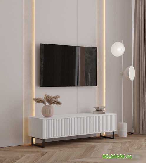 Тумба Shtabe Royal 5031 эко (белый/белый/черный) - фото2