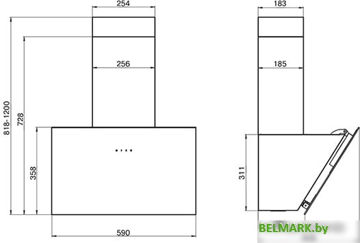 Кухонная вытяжка Elikor Антрацит 60П-650-Е3Д (белый) (185578) - фото2