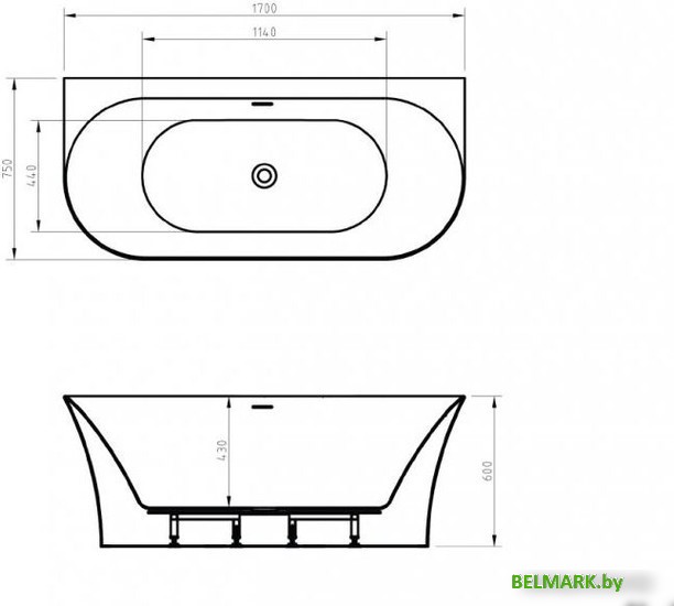 Ванна BelBagno BB711-1700-750 - фото2