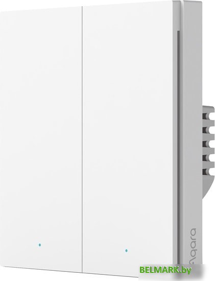Выключатель Aqara Smart Wall Switch H1 двухклавишный без нейтрали (белый) - фото