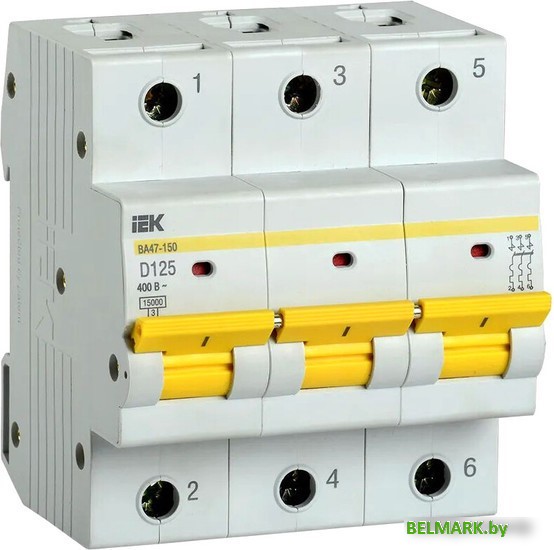 IEK ВА 47-150 125А 3Р 15кА D MVA50-3-125-D - фото