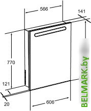 Roca Victoria Nord Зеркальный шкаф Правый 60 (ZRU9000030) - фото2