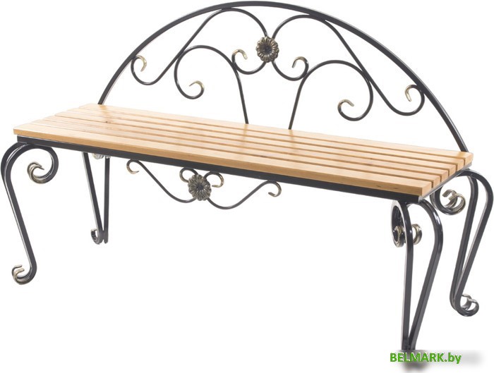 Скамейка AMC B1 1А1 131x58x80 (черный/светлое дерево) - фото