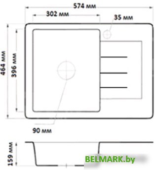 Кухонная мойка БелЭворс Mila (черный) - фото2