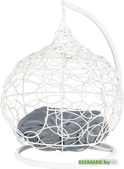 Подвесное кресло BiGarden кокон из искусственного ротанга (белый) - фото2