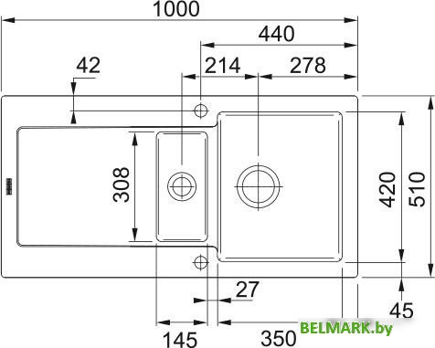 Кухонная мойка Franke Maris MRK 651-100 124.0442.554 (матовый антрацит) - фото2
