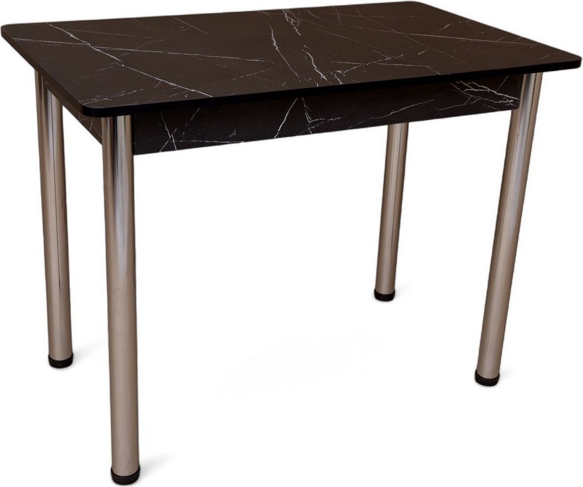 Кухонный стол СВД Юнио 80x60 019.П20.Х (мрамор неро маркина/хром) - фото