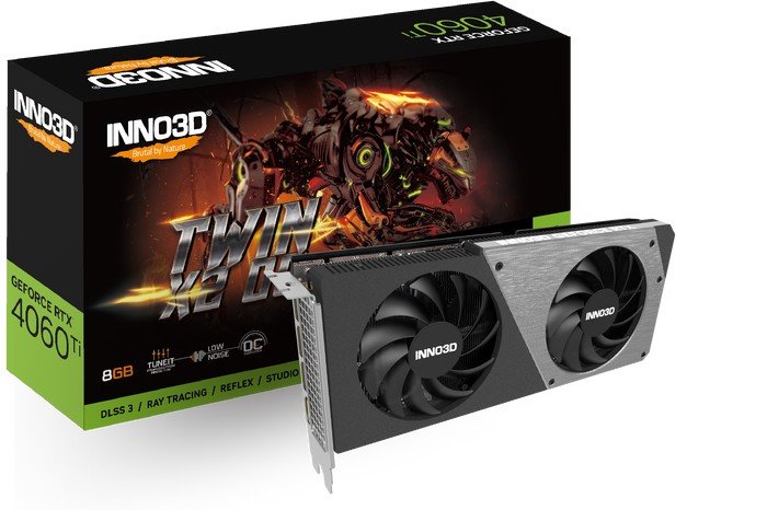 Видеокарта Inno3D GeForce RTX 4060 Ti 8GB Twin X2 OC N406T2-08D6X-171153N - фото2