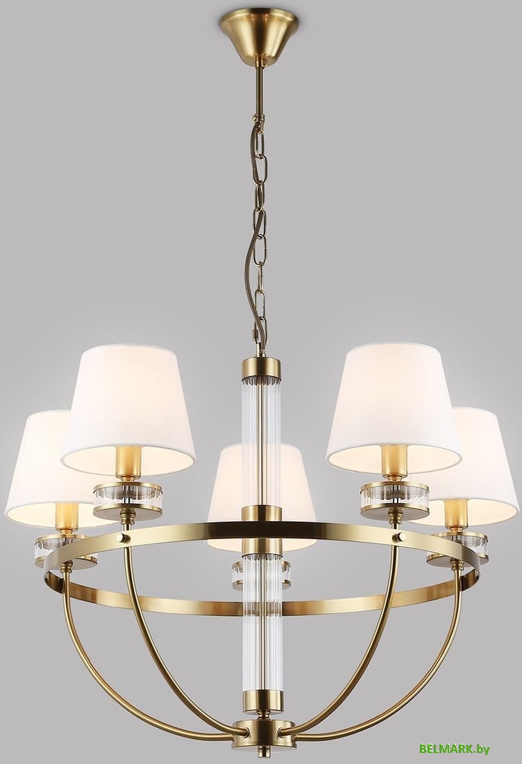Подвесная люстра Ambrella LH71251/5 BS/WH (латунь/белый) - фото