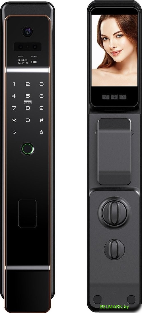 Дверной замок Roome Tuya 3D face intercom Lock 3D face-1 (черный) - фото2