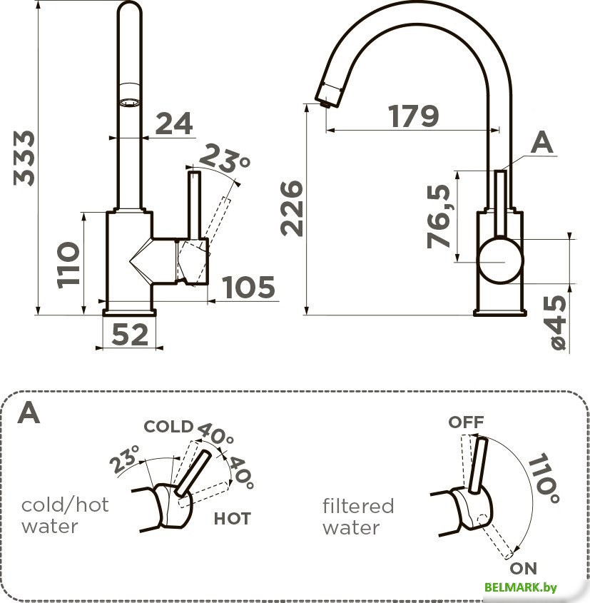 Смеситель Omoikiri Shinagawa 2 Plus-ES (эспрессо) - фото2