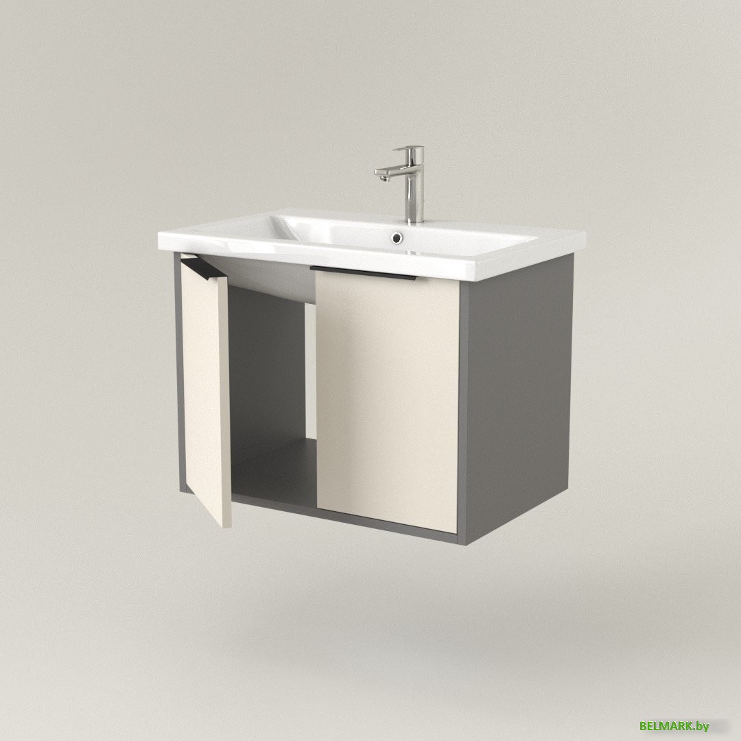 Дабер Тумба под умывальник 018 WeltWasser Deilbach 7517-60 Т18.6W.0.19Ч (бежевый/серый/ручка черная) - фото2