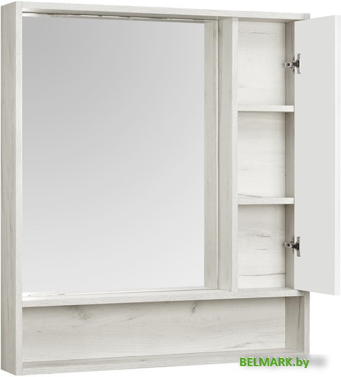 Акватон Шкаф с зеркалом Флай 80 1A237702FAX10 (белый/дуб крафт) - фото2