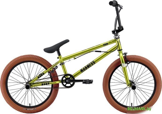 Велосипед Stark Madness BMX 2 2025 (ярко-зеленый/черный/песочный) - фото