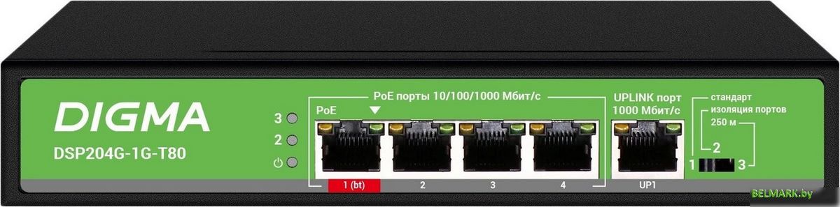 Неуправляемый коммутатор Digma DSP204G-1G-T80 - фото