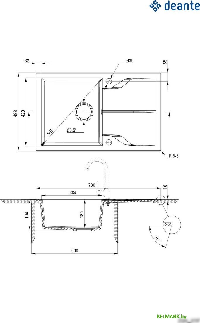 Кухонная мойка Deante ZQN_N11F - фото2