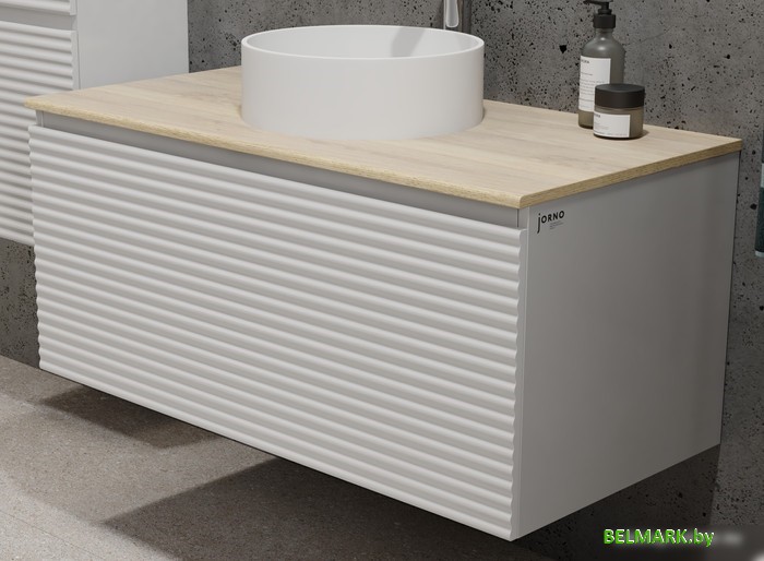 Jorno Тумба под умывальник Cossety 100 Coss.01.100/P/W-DG/JR (белый/дуб мавелла голд) - фото