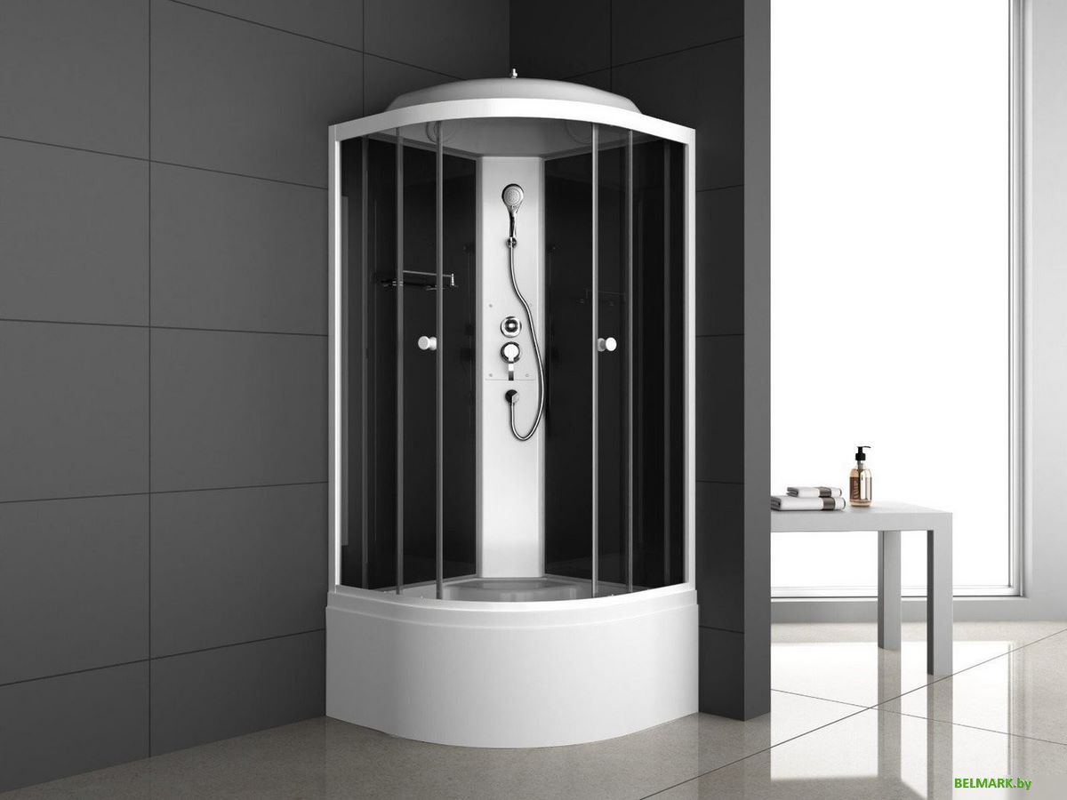 Душевая кабина Oda 8500BT (черный/тонированное стекло) - фото2