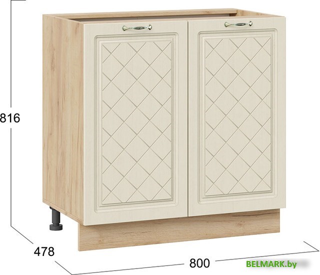 Шкаф напольный Трия Бьянка 1Н8 (дуб крафт золотой/дуб ваниль) - фото2