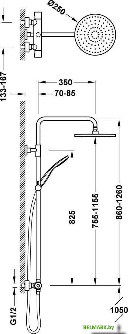 Душевая система Tres Base plus 21639502NM - фото2