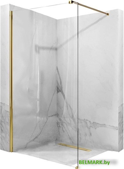 Душевая стенка Rea Aero 100 (золотой/прозрачное стекло) - фото