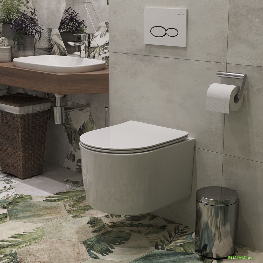 Унитаз подвесной Roxen Simple Compact 530120-01 Rimless Soft Close - фото2