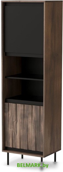 Шкаф-витрина Halmar Swing W-1 (орех/черный) - фото