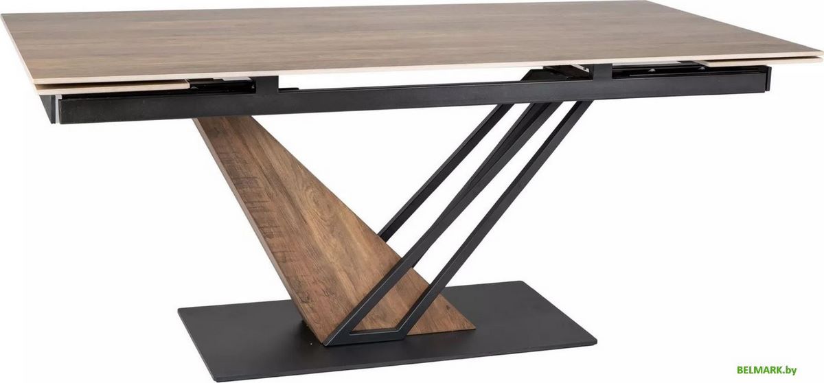 Кухонный стол Signal Genesis legno 160-220/90/75 (эффект дерева/дуб/черный) - фото