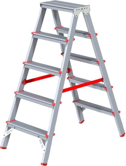 Лестница-стремянка Новая высота NV 312 двухсторонняя профессиональная 2x5 ступеней - фото